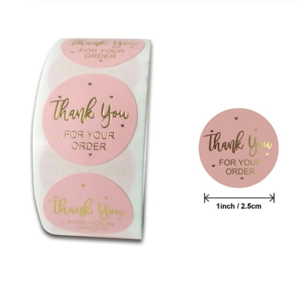 Thank you Stickers - PINK 500 pcs - NWT